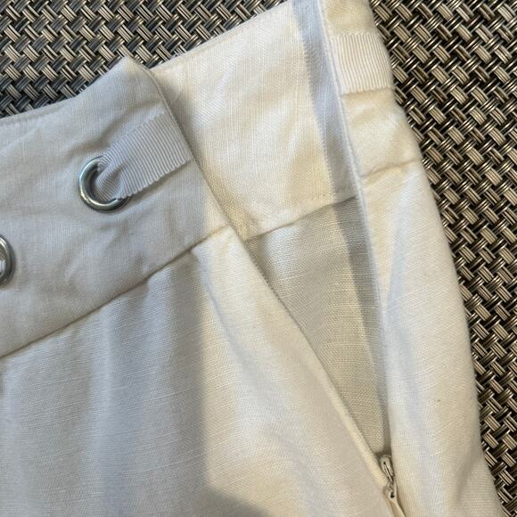 COTE' FEMME VINTAGE 90s Y2K Assymetrical Linen/Viscose Grommet Tie Midi Skirt 8 - Picture 4 of 7